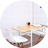 SOFSYS单双人餐桌折叠桌现代简约伸缩桌钢木小户型餐桌子WT026-1