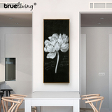 欣唯 黑白装饰画简约现代植物花卉玄关挂画竖版单幅客厅沙发墙画