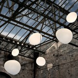 异形白色石头设计师吊灯创意餐厅吧台咖啡厅简约单头玻璃球小吊灯