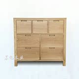 日式实木7斗柜组合 白橡木储物柜 简约现代斗柜 特价可订制