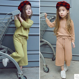 韩国2016年春季新款女童时尚毛线套装