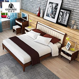 卧室成套家具北欧现代简约宜家橡实木1.51.8米高箱双人婚储物床