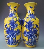 古董 古玩收藏 古瓷器大清康熙年制老粉彩瓷器石榴花鸟瓶 老瓷器