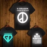 BIGBANG权志龙GD演唱会同款皇冠VIP纯棉男女反光夜光短袖T恤