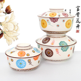 6 7寸8寸碗汤碗陶瓷大号日式拉面碗泡面碗手绘碗创意陶瓷碗带盖碗