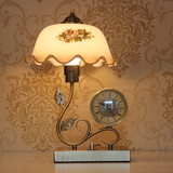 欧式复古台灯简约现代卧室床头台灯创意时尚田园书房客厅玻璃台灯
