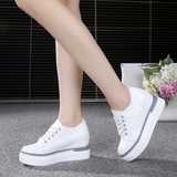 韩版春夏季8cm小白鞋内增高运动鞋系带板鞋女休闲鞋厚底松糕鞋女