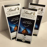 现货 Lindt瑞士莲海盐黑巧克力 瑞士进口黑巧克力特醇排块装100g