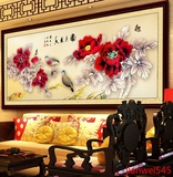 3D印花十字绣最新款 客厅大幅画花卉系列 国色天香花开富贵牡丹花