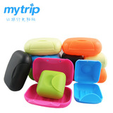 韩国创意旅行香皂盒塑料锁扣带盖沥水肥皂盒浴室密封皂盒迷你便携