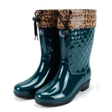 特价回力雨鞋女式新款防水滑耐磨底时尚雨靴中筒冬季保暖加绒棉套