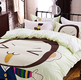 l家纺韩式卡通床上四件套被子单双人大学生宿舍磨毛床单三