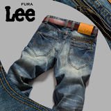 秋季新款Fura Lee男士牛仔裤直筒修身韩版青年黑色冬款休闲长裤子