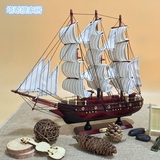 包邮木质帆船模型生日礼物家装饰品地中海摆件手工艺品船一帆风顺