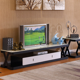 简约现代新款铁艺烤漆地柜钢化玻璃储物电视柜家用电视柜茶几组合