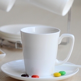 纯白优质简约骨瓷120ml配碟意式特浓咖啡杯单杯45%骨瓷下午茶杯
