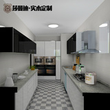 莎曼迪橱柜青岛直营整体橱柜定做定制微晶板柜子现代黑白简约厨房