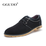 GGUDD春季反绒磨砂皮韩版系带工装大头皮鞋男潮流低帮单鞋子