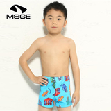 韩国新款儿童游泳衣男童泳装学生宝宝平角泳裤可爱小汽车 正品潮