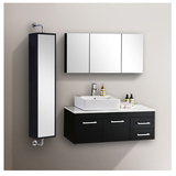 简约现代浴室柜橡木实木吊柜卫浴柜不锈钢柜组合镜柜浴室柜F03