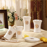 欧式陶瓷高档描金漱口杯套装浴室卫浴5五件套装套件结婚礼品