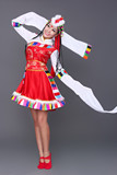 新款藏族水袖舞蹈服装女少数民族演出服西藏歌舞服蒙族舞台表演服