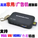 1080P高清硬盘U盘SD卡播放器VGA HDMI色差输出家用广告循环播放机
