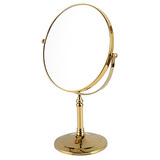 全铜双面化妆镜台式 高档梳妆镜金色 8寸放大美容镜大号镜子