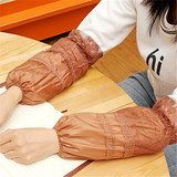 新款冬季袖套女士办公防尘防污双层长款蕾丝护袖厨房防水套袖包邮
