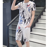 2016夏季新款夏装潮流韩版男装一套运动套装学生短袖大码休闲搭配
