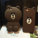 韩国line布朗熊苹果6s手机壳可妮兔iphone6s plus硅胶手机套5s/se