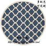 圆形几何简约现代客厅卧室样板房羊毛地毯 高档羊毛地毯定制1.6米