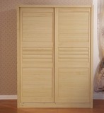 全实木松木家具推拉移门衣柜1.2/1.4/1.6米两门衣橱储物包邮定制