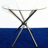 出租赁展会桌椅 钢化玻璃桌面 户外铝合金椅 不锈钢椅 玻璃桌底座