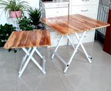 实木折叠餐桌家用吃饭桌子简易折叠饭桌 宜家正方形小方桌户外桌