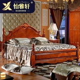 美式乡村实木床 欧式床 双人床古典公主床 雕花高端深色家具特价