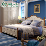 林氏木业乡村床美式双人床1.5 1.8米韩式地中海风格大床家具DC01