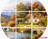 新款数字油画包邮diy欧式田园风景手绘油画diy数码花卉客厅40x50