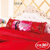 5d印花十字绣单人双人枕头长枕套1.5米结婚情侣款大红抱枕最新款