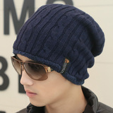 套头帽子男士秋冬天韩版保暖包头针织帽 韩国时尚护耳冬季毛线帽