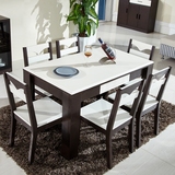 现代简约餐桌椅组合白色长方形餐台小户型储物饭桌时尚一桌4椅6椅