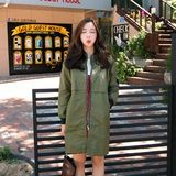 韩国进口女装秋冬时尚拉链修身中长款飞行夹克 棒球服外套包邮