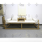 实木床老榆木免漆新中式改良床榻现代禅意家具罗汉床环保无毒家具