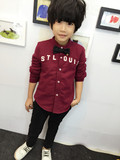 2015韩版童装新款男童加绒加厚磨毛长袖衬衫儿童保暖衬衫外套