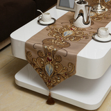 珠光宝气新款欧式桌旗中式古典高端桌布米色咖色欧花茶几床旗批发