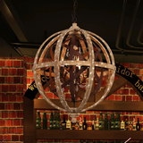 LOFT创意仿古客厅灯餐厅个性仿古实木铁艺吧台灯北欧工业做旧吊灯