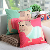 村色 平绒布抱枕被靠垫狗卡通创意粉色空调被绿方枕汪星人夏凉毯