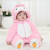 女宝宝童装冬季加厚连体衣夹棉婴儿衣服婴幼儿0-1-2周岁6-12个月