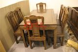 红木家具鸡翅木餐桌椅组合长方形实木饭桌汉宫餐桌一桌六椅特价