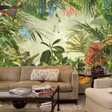 东南亚风格手绘热带雨林芭蕉叶壁纸壁画餐厅客厅电视背景墙纸墙画